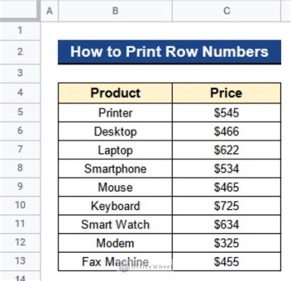 How to Print Row Numbers in Google Sheets: A Guide with Insights